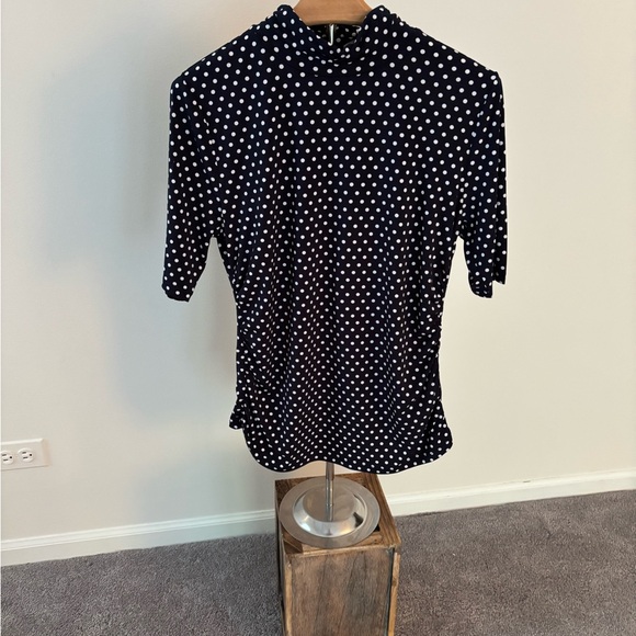 MICHAEL Michael Kors Tops - MICHAEL Michael Kors Blue and White Blouse with Polka Dots